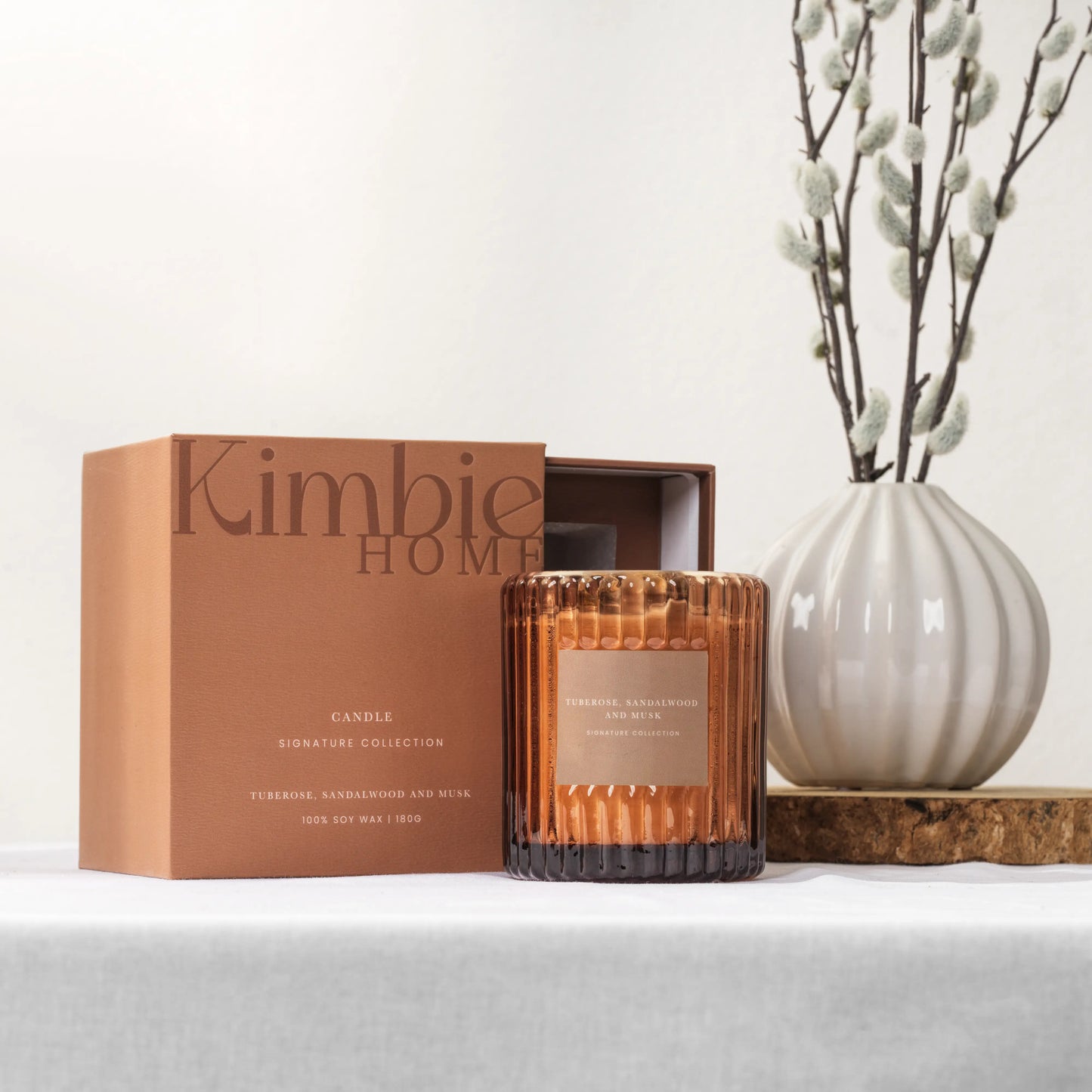 Amber Signature Sandalwood & Musk Scented Candle | 180g