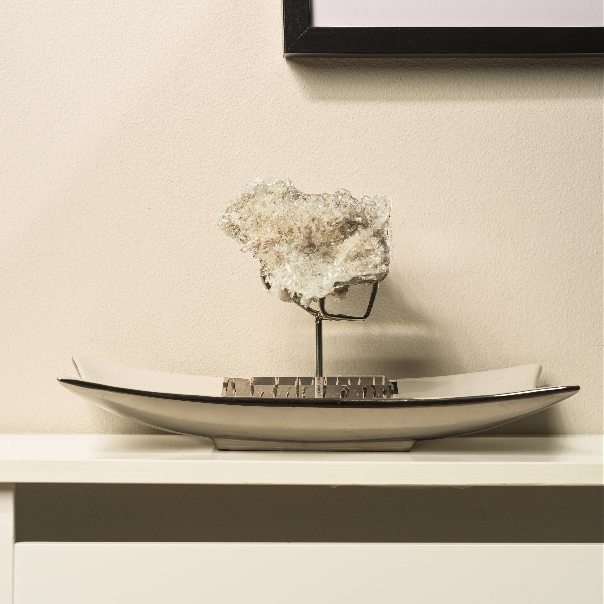 Genuine gemstone objet on a wooden stand